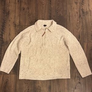 Talbots Women's Cream Zip-Up Sweater